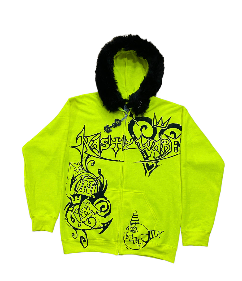 Nasty hearts hoodie Neon
